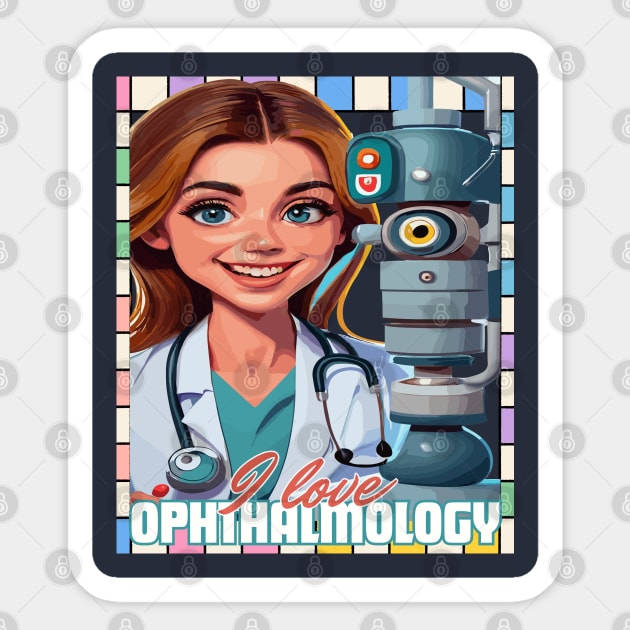 I love Ophthalmologist cute doctor ,brafdesign Sticker by Brafdesign